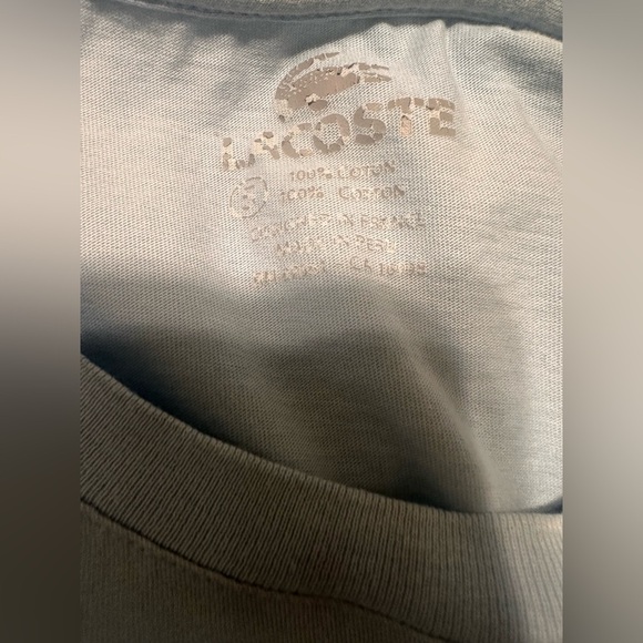 Lacoste Men's 100% Cotton Light Blue T-Shirt Size 5 Medium - Picture 8 of 8